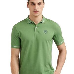 peter england men's regular fit insignia half sleeve polo t shirt | cotton rich | premium pique weave